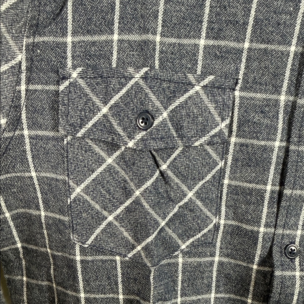 Men's PX Navy Blue Plaid Long-Sleeve Button-Down Shirt - Picture 3 of 6